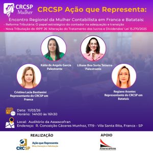 CRCSP Ação que Representa: Encontro Regional da Mulher Contabilista @ Assescofran